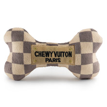 Load image into Gallery viewer, Checker Chewy Vuiton Bones Squeaker Dog Toy: XL