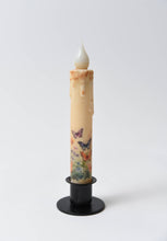Load image into Gallery viewer, Butterfly Panorama LED Timer Taper Candle: Top Dusted