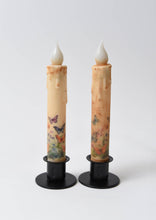 Load image into Gallery viewer, Butterfly Panorama LED Timer Taper Candle: Top Dusted