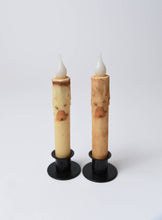 Load image into Gallery viewer, Beehive w/Bee's LED Timer Taper Candle: Top Dusted / 7"