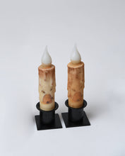 Load image into Gallery viewer, Beehive w/Bee's LED Timer Taper Candle: Top Dusted / 7"