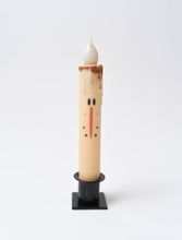 Load image into Gallery viewer, Snowman LED Timer Taper Candle: White with Diamond Dust