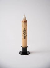 Load image into Gallery viewer, Primitive Feather Christmas Tree LED Timer Taper Candle: Top Dusted