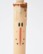 Load image into Gallery viewer, Snowman  LED Timer Taper Candle: White with Diamond Dust
