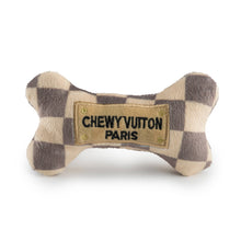 Load image into Gallery viewer, Checker Chewy Vuiton Bones Squeaker Dog Toy: XL
