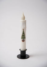Load image into Gallery viewer, Grinch Tree LED Timer Taper Candle: Cream Fully Dusted

