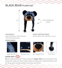 Load image into Gallery viewer, Super-Soft Plush Hat - Black Bear
