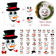 Load image into Gallery viewer, Wrapables Snowman Face Decal Stickers: (Set of 41) Frosty
