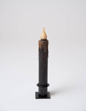 Load image into Gallery viewer, Black Battery Operated LED Timer Taper Candle: 7&quot;
