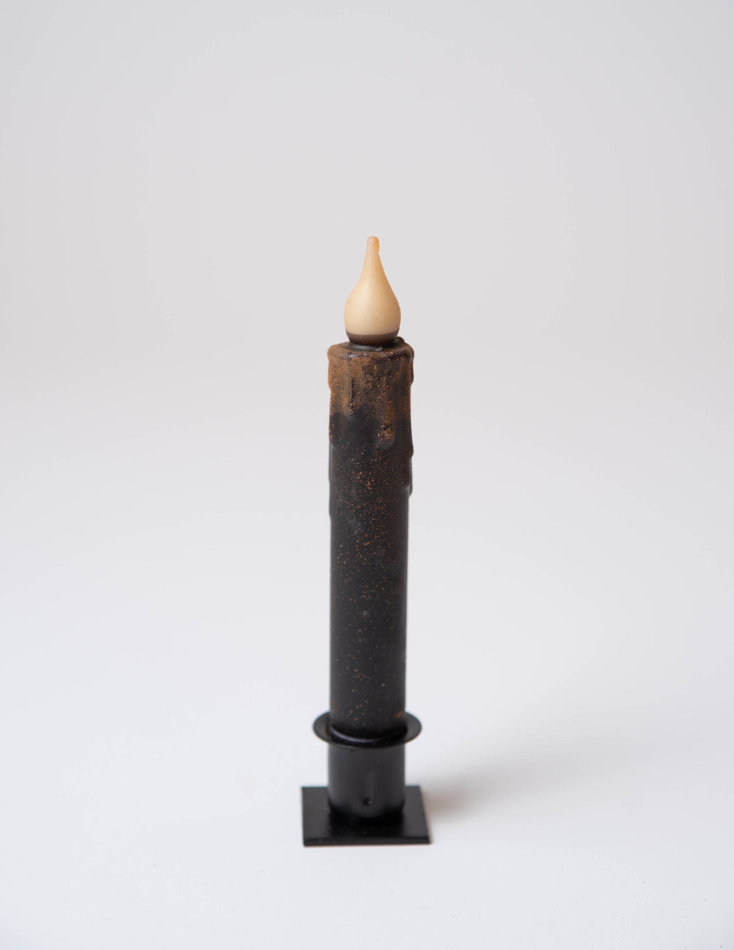 Black Battery Operated LED Timer Taper Candle: 7