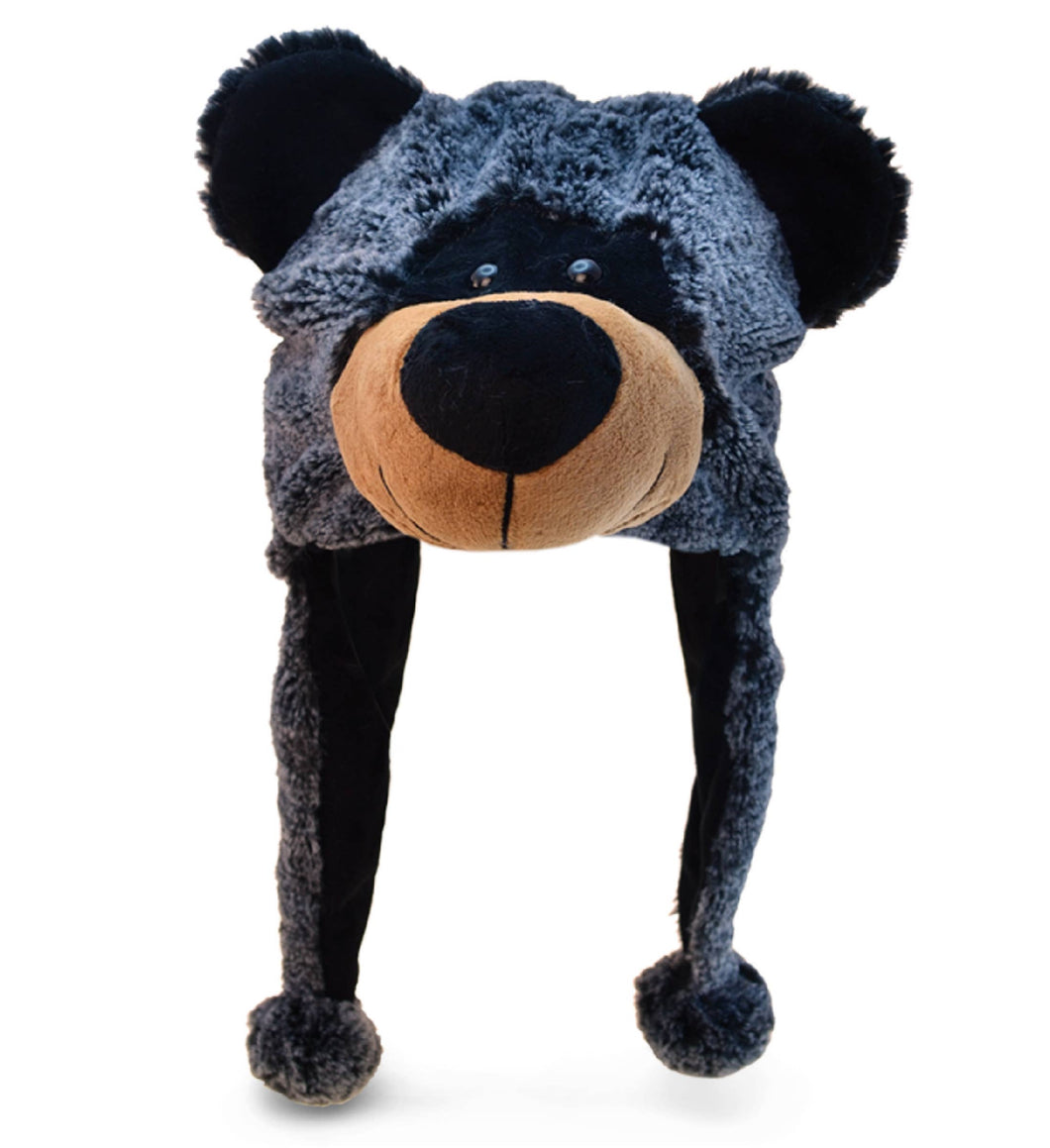 Super-Soft Plush Hat - Black Bear