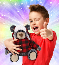 Load image into Gallery viewer, Super Soft Plush - Red Plaid Outfit - Black Bear
