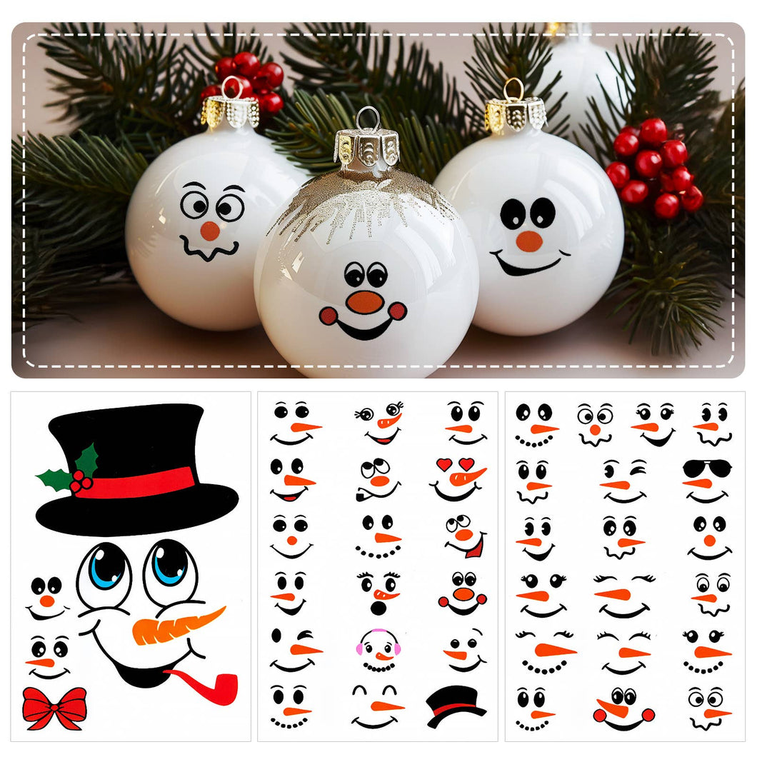 Wrapables Snowman Face Decal Stickers: (Set of 41) Frosty