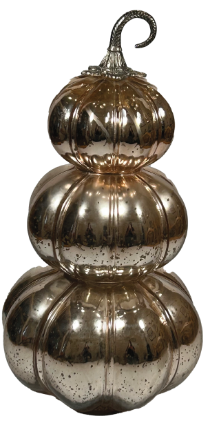 Gold-Tone Tiered Pumpkin Stack - Vintage