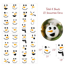 Load image into Gallery viewer, Wrapables Snowman Face Decal Stickers: (Set of 41) Frosty
