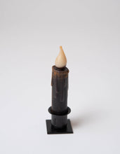 Load image into Gallery viewer, Black Battery Operated LED Timer Taper Candle: 7&quot;
