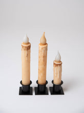 Load image into Gallery viewer, Cream LED Timer Taper Candle: Top Dusted / 7&quot;
