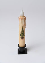 Load image into Gallery viewer, Grinch Tree LED Timer Taper Candle: Cream Fully Dusted
