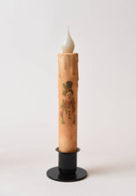 Load image into Gallery viewer, Vintage Snowman LED Timer Taper Candle: Top Dusted
