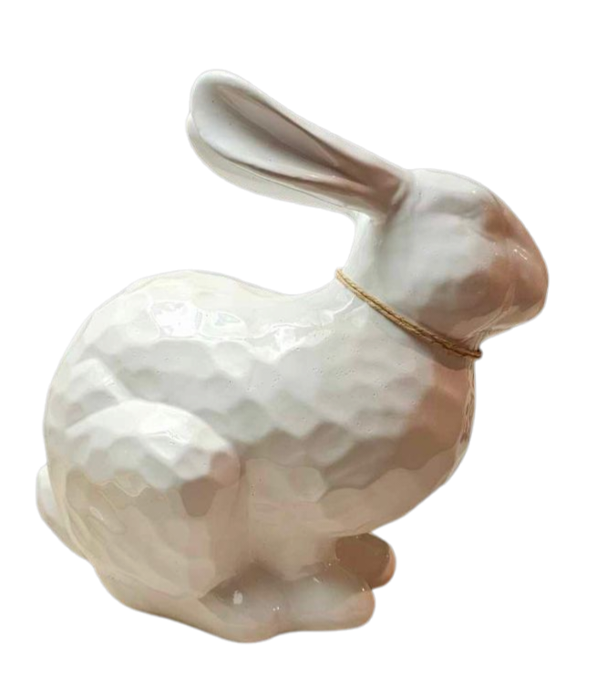 White Ceramic Bunny with Big Ears