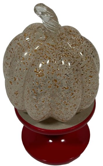 Blown Glass Pumpkin with Gold Speckles – Elegant Fall & Halloween Décor